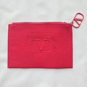 Valentino Clutch Purse Cosmetics Bag Pouch Zip Up Charm